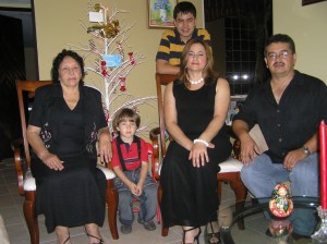 Left to right: My mother Luz Marina, my youngest son Andre, my oldest son Julian, me, and my husband Iván.