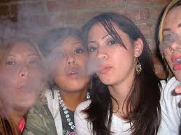 teen girls smoking