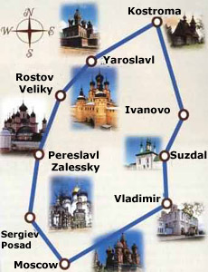 The Russian Golden Ring (a group of well-known north-central Russian cities).