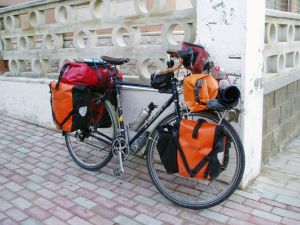 Packed and ready for an exciting bicycle trip! 